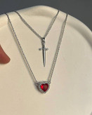 گردنبند ست مدل قلب و شمشیر