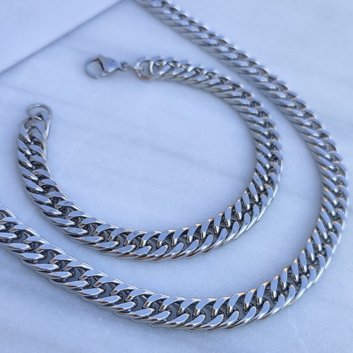 ست گردنبند و دستبد کارتیر استیل اصل