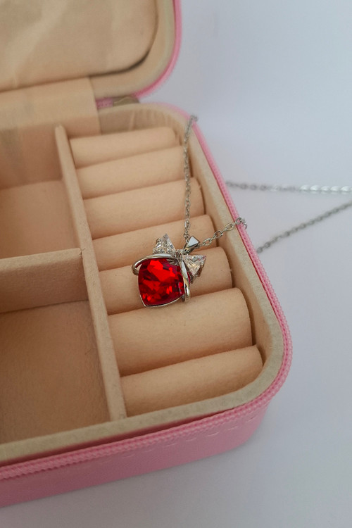 گردنبند جواهری قلب قرمز