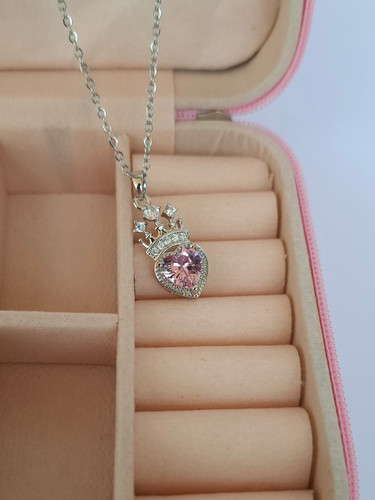 گردنبند جواهری قلب تاج دار