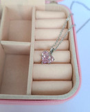 گردنبند جواهری قلب صورتی